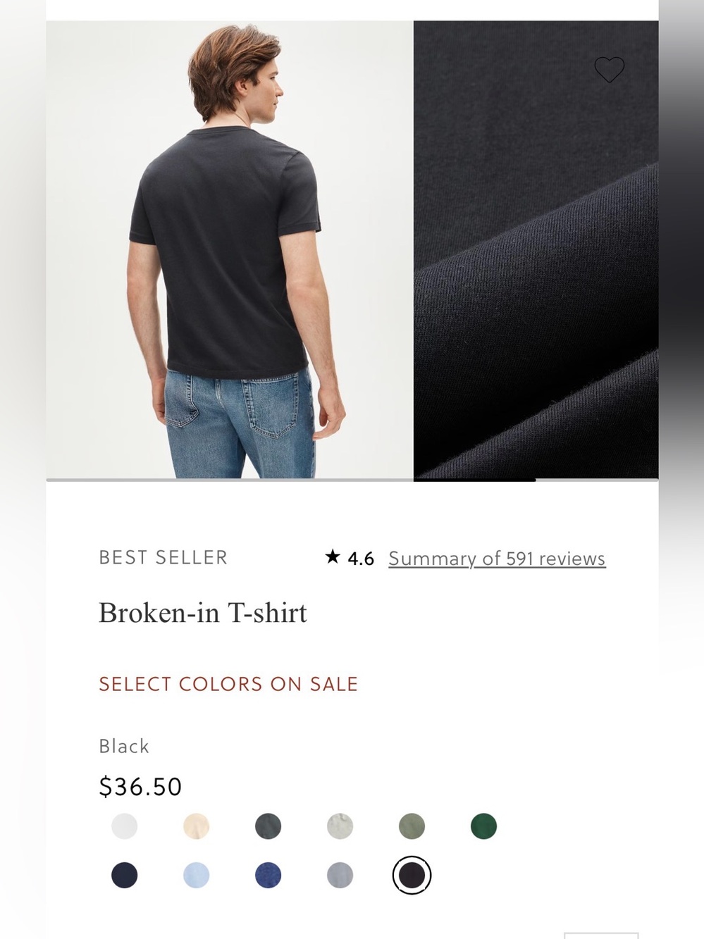 J. Crew men’s “broken-in” t shirt